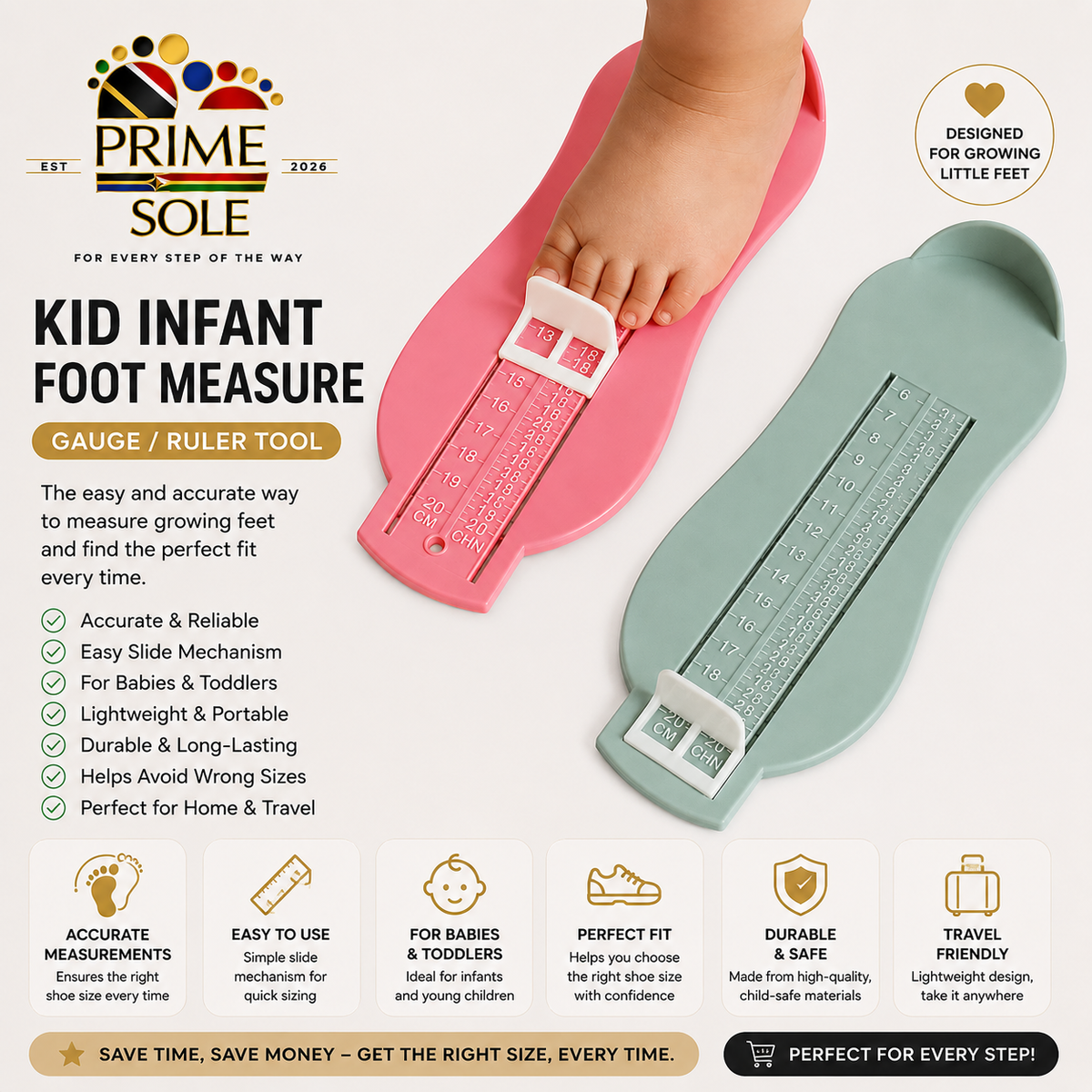 PrimeSole™ Kid Foot Measure