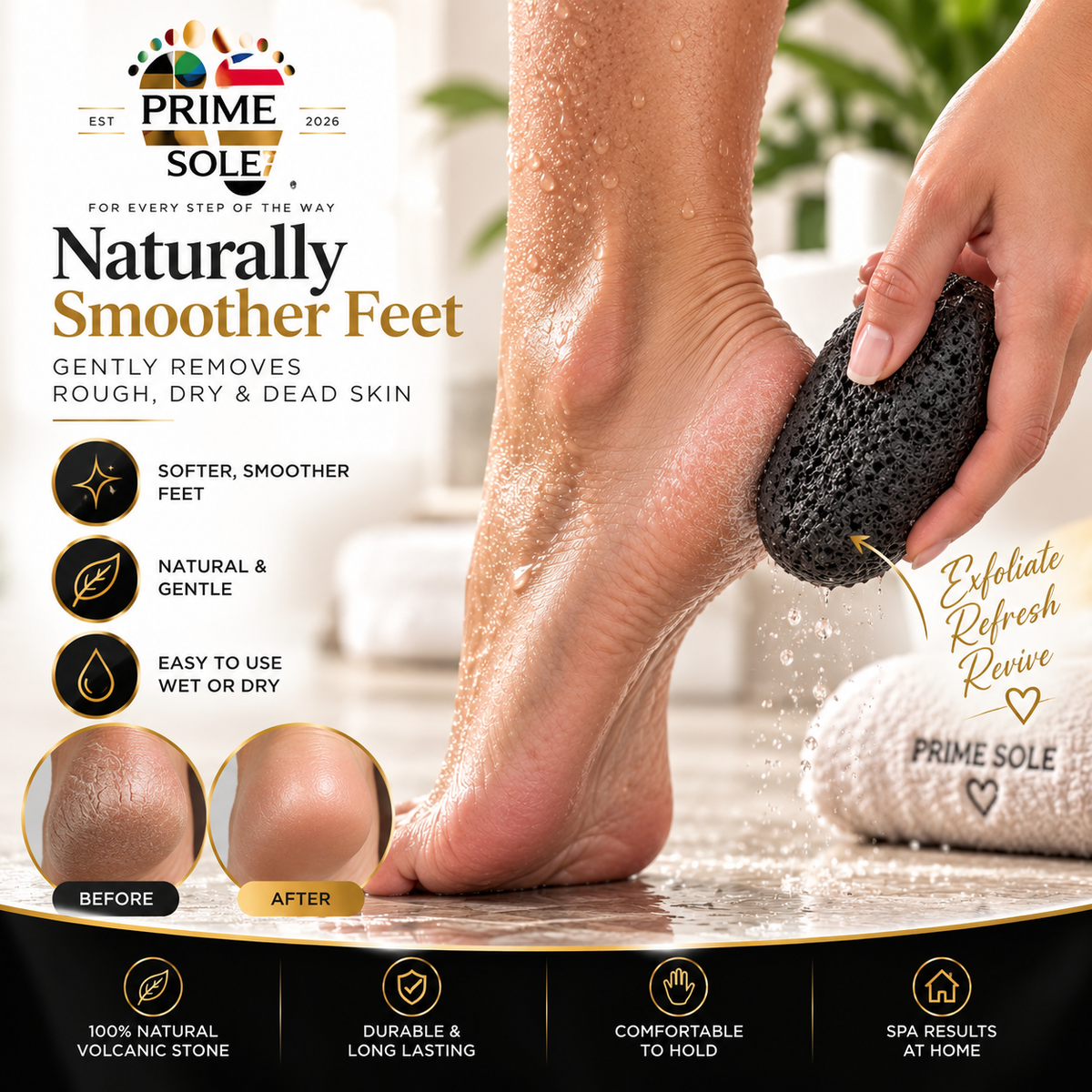 PrimeSole™ PurePumice | Exfoliating Pumice Stone