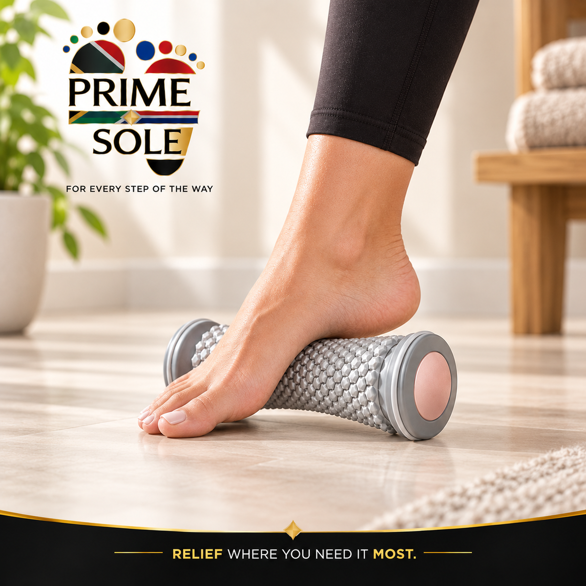 PrimeSole™ ReliefRoll | Foot & Calf Massage Roller